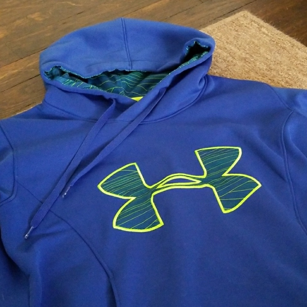 Bright green & blue hoodie